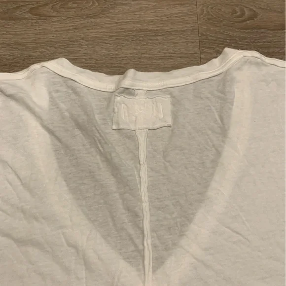 NWT We the Free Free People Nina White V-Neck Cotton T-Shirt Size L - Picture 5 of 7